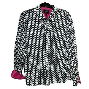 Foxcroft Wrinkle Free Long Sleeve Buttons Up Shirt Black White  Women's Size 18